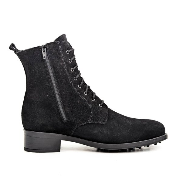 La Canadienne Savanna Black Suede Waterproof Lace-up Zip Ankle Boots sz 10 - Picture 4 of 7